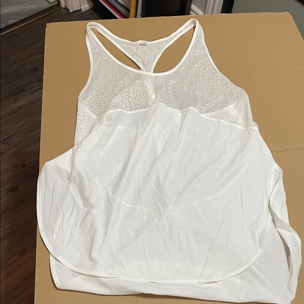 Lululemon Athletica White Lace Tank size 8